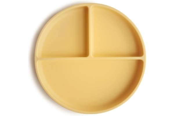 mushie divisée Assiette à Ventouse en Silicone | Sans BPA | Accessoires pour Bébé, Jeunes Enfants Garçons et Filles | Passent au Lave-Vaisselle et au Micro-Ondes | (Daffodil)
