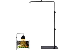 Taixinpower Reptile Lamp Stand for Habitat Cage, Landing Lamp Holder Bracket with Base, Support for Reptile Terrarium Light Stand, Suitable Hermit Crabs, Beard Dragons, Turtles, Geckos, Lizards