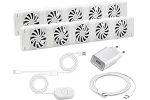 CWOQOCW Ventole Per Termosifoni, Radiatore Termosifone Intelligente Ventilatore Per Con 5 Ventole Migliorate, Amplificatore Per Radiatori L'efficienza Del Riscaldamento E Risparmiare Energia(DUO-SET)