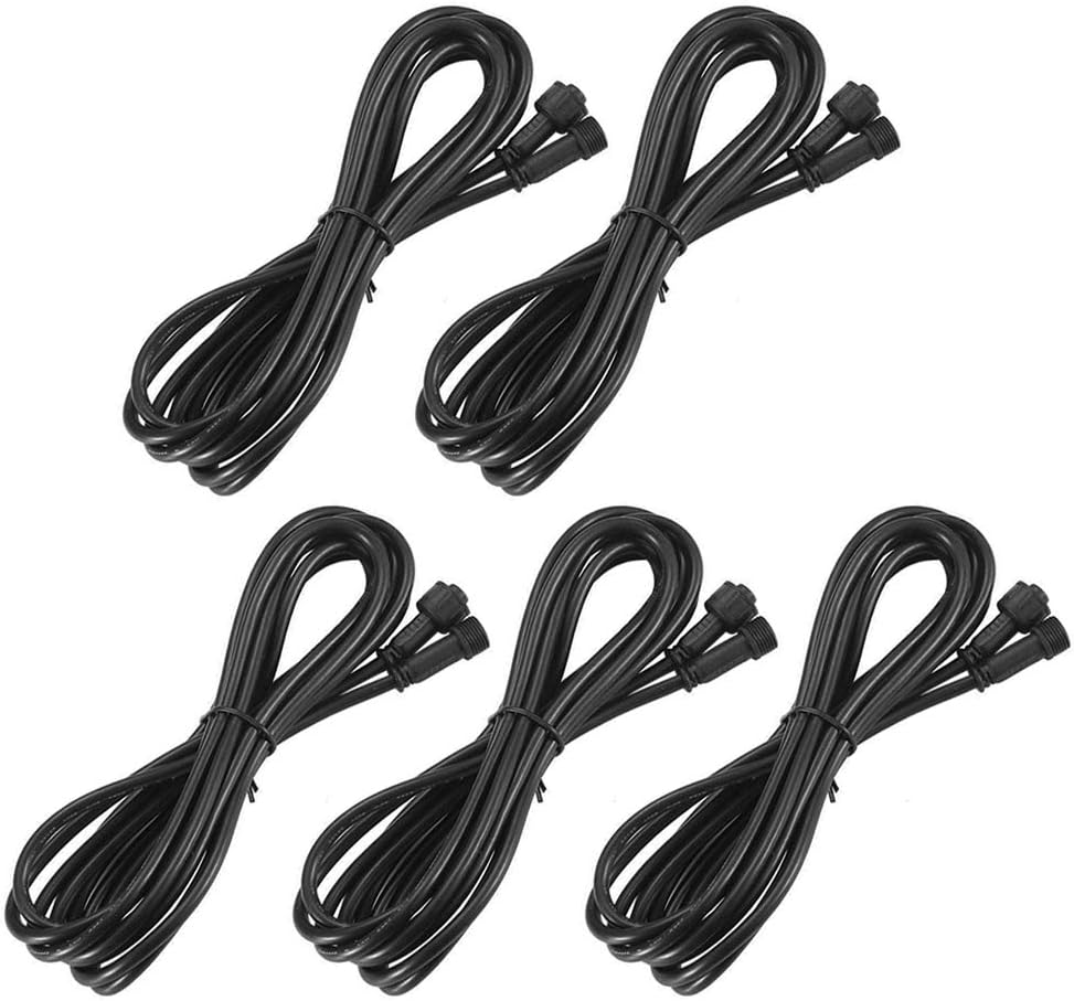 2 Pin Extension Cable for Decking Lights,GEYUEYA Home 1M 2Pin Extension Cable for Single-Color Outdoor LED Decking Lights Warm White - 5 Pack