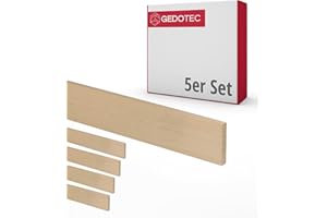 Gedotec Modanature in legno per l'artigianato e la costruzione in faggio - 95 cm | 5 pezzi 5x30x950 mm | BASIC | versatile per l'artigianato e la costruzione di vari oggetti