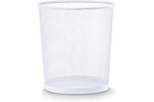 Zeller Present 17716 Corbeille à Papier en Grille Métallique Blanc Ø 26 x 28 cm