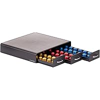 Navaris Kaffee Kapselhalter - Moderne Aufbewahrung mit 3-fach Schublade für 48 Kaffeekapseln - Halter und Behälter Kompatibel