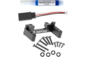 RampCrab Servo Mount Bracket for FXC24, Adjustable Servo Mount Tray, 1/24 RC Car Steering Servo Mount for FMS FCX24 Power Wagon Butcher & Max Smasher Big Foot Monster Truck Upgrade Parts, 1pcs, Black