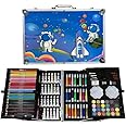 Toy Rush Art Colour Set 145 Pcs Art Kit with Multiple Coloring Kit, Professional Drawing Color Pencils, Water Colors, Sketches and Acrylic Paint Brush for Art Craft aluminum Box (Astronaut Balloons)
