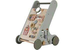 Little Dutch Laufwagen mit Activity Spiel Board Holz Baby Kleinkind grün - Little Farm