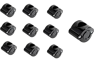 LATRANS 10 sztuk natynkowych obejm mocujących w stylu vintage, czarne, opaski kablowe do kabli, przewodów, węży i rur, retro (10, czarne)