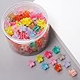 M&J&DELEE M&J 100Pcs Hair Claw Clips Mini Hair Bangs Rainbow Beads Clip Cute Candy Colors Plastic Hairpins Hair Braids Beads Head wear Hair Accessories For Kids Girls Women