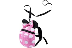 ZHONGSHENG Baby Toddler Safety Harness Backpack Child Kids Cute Cartoon Strap Shoulder Backpack Bag with Reins Leash Rucksack Harness Walkers Tether Belt,FOR 1-5 YEARS OLD TODDLER. (pink S-for 1-5 years old)