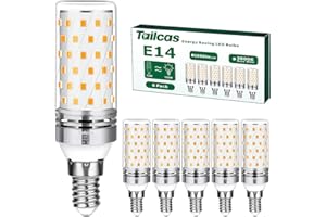 Tailcas Lampadine LED E14 12W, 6 pezzi Luce Bianca Calda 3000K, Equivalente 100W Lampada Alogena, 1000lm, Non Dimmerabile Nessun Sfarfallio Risparmio Energetico Lampadina E14,CA 220-240V