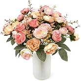 GOIYZTTR 2 Bouquet of Artificial Roses Rose, Silk Rose Realistic Dried Flowers Decoration for Wedding, Party, Garden Decorati