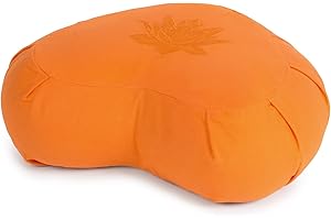 Yoga Studio Meditation Cushion Crescent Zafu Buckwheat - Lotus Leaf - Saffron