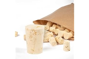 Tuuters 25x Korken zum Verschließen, Naturkorken, Spitzkorken Verschluss (Höhe 22mm, Ø 15x12)