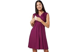 HAPPY MAMA. Para Mujer Vestido Skater premamá de Lactancia. Escote de Pico. 808p