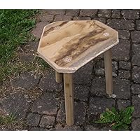 Mittelalterlicher Schemel Dreibein-Hocker komplett aus Eiche für Larp, Reenactor, Melkschemel oder Tavernenbestuhlung