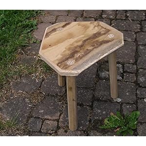 Mittelalterlicher Schemel Dreibein-Hocker komplett aus Eiche für Larp, Reenactor, Melkschemel oder Tavernenbestuhlung