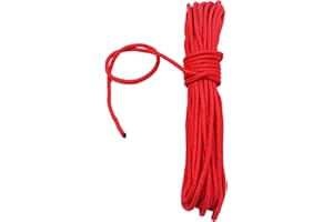 Fuwok 2/3/4/6/8/10MM 20M(64ft) Satin Nylon Trim Cord,Rattail Silk Cord,All Purpose Rope,Assorted Colors Nylon String Twisted Durable Long Ropes (Red, 4mm)