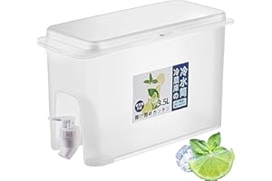 Tigerkinwit Distributeur d'eau pour Réfrigérateur 3.5 litres Distributeur de Boisson en Plastique Distributeur de Jus avec Robinet pour Jus de Fruits Cocktails Fête en Plein Air Usage Quotidien
