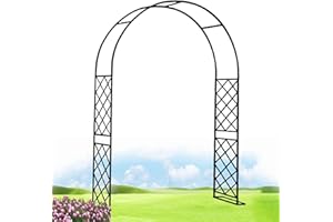 ARtsim Torbogen Rosenbögen für Kletterpflanzen Rankhilfe Rankgitter aus Metall stabil Rosengitter Gartenbogen Eisen 140/200/260/310/350cm Breite (Color : Schwarz, Size : 220cm x 250cm)