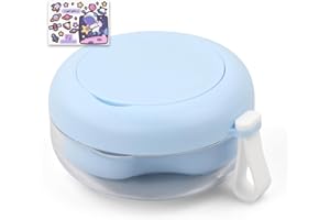 FANGEHONG Prothesenkoffer, Prothesen Behälter, Prothesen Bade Box, Tragbar Zahnprothese Etui, Falsche Zähne Aufbewahrungsbox mit Spülkorb, Zahnspangendose mit Spiegel, Dentures Case (Blau)