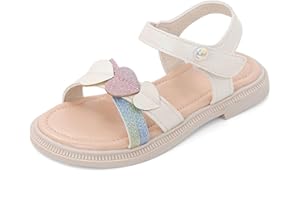 MASOCIO Girls Sandals Open Toe Hook and Loop Closure Kids Girl Summer Shoes