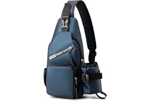 FANDARE Bolsa de Pecho Bolso Hombro Bolsa Cruzada Bolsos Bandolera con Botellas de Agua tasca Hombres Sling Bag para Ciclismo Escolar Viaje Senderismo Crossbody Bag Impermeable Nailon Azul