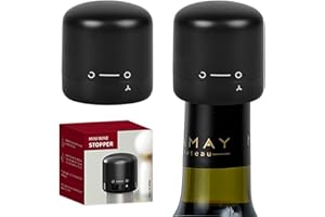 FBBULES 2 Szt. Zatyczki do Wina, Korki do Wina Wielokrotnego Użytku Silikonowy Mini Szczelny do Czerwone i Białe Wina, Baru, Imprezę (Czarny)