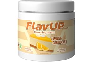 ‎EVO SPORTS FUEL EVO SPORTS FUEL FlavUp Flavour pulver | Lemon-Cheesecake | 240g | Geschmackspulver zum Süßen | ohne viel Zucker und Kalorien | geprüfte Qualität | Made in Germany (1er Pack)