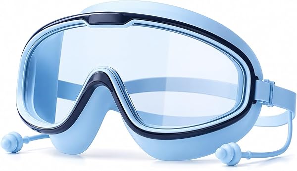 Professional Swimming Goggles for Men & Women, Anti Fog UV Protection Swim Goggles with Adjustable Strap, Leak Resistant Diving Mask, Clear Wide Vision Pool Gog