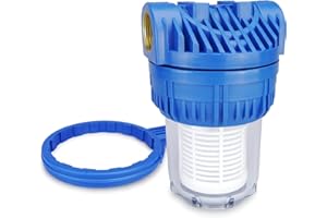 SMARDY 0502 Prefiltro per Acqua 1 Pollice Filtro Acqua Domestica 1" Pre-Filtro Lavabile per Pompe da Giardino Piscina Tubo per Acqua