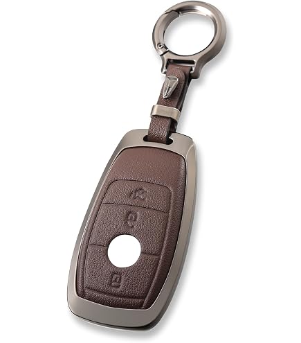 OFF WE GO Cover Chiavi Auto in Pelle per Benz Custodia Chiave con Portachiavi 3 Pulsante Guscio per Chiavi Donne Uomo Copertina Chiave Macchina per Class A B C E G S