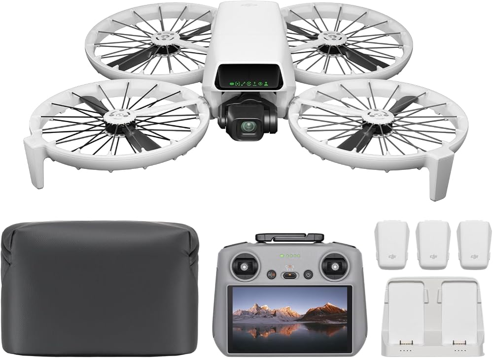 DJI Flip Fly More Combo DJI RC 2 GL Drone Gri | Yetişkinler için 4K UHD Kameralı Drone, Palm Kalkış, Otomatik Dönüş, Akıllı Uçuş, 93 Dakika Uçuş Süresi için 3 Pil