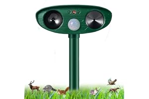 PEHTIY Répulsif Chat Ultrason, Répulsif Chat Exterieur, Répulsif pour Chats Solaire, répulsif à ultrasons avec Détecteur de Mouvement pour Jardin Cour Contre Les Chats Chiens Oiseaux Renards Rats