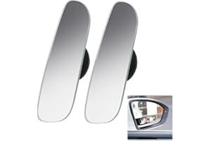 Caybats Specchietti Convessi per Angolo Morto, Set di 2, Vetro HD, Rotazione a 360 Gradi, Universale per Auto e Moto, Esterno Regolabile Senza Cornice, Specchio Angolo Cieco Esterno
