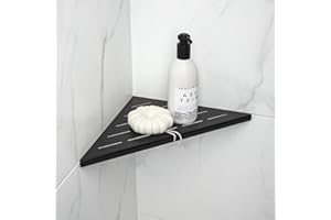 Bernkot Étagère de coin pour cabine de douche 254mm Noir mat, Acier inoxydable 304, étagère d'angle encastrée pour salle de bain et douche, pour mur carrelé, sans perçage