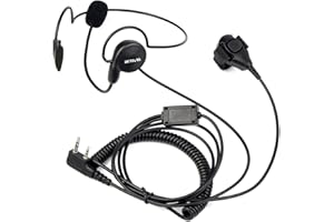 Retevis Talkie Walkie Écouteur 2 Broches Casque avec PTT du Doigt Oreillette Compatible avec Talkie Walkie RT24 RT22 RT27 RT28 RT81 Kenwood HYT WOUXUN (1 pcs)