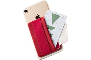 Sinjimoru Porte-Cartes et poignée de téléphone Portable avec Rabat, Porte-Cartes Autocollant, Support de téléphone, Sangle de sécurité pour Le Doigt, pour iPhone et Android. Sinji Pouch B-Flap, Rouge