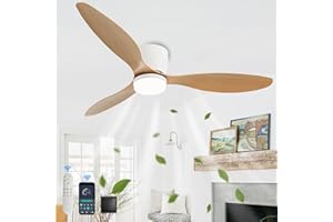 GWYAJTU 100cm Grand Ventilateur Plafond Avec Lumiere Et Télécommande Lustre Ventilateur De Plafond DC Réversible LED Silencieux Plafonnier Ventilateur Trois Couleurs Pour Salon Chambre-C||42in
