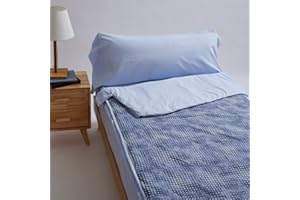 10XDIEZ Funda Saco nórdico (No Incluye el Relleno nórdico) (Morgan Indigo - Cama 90cm)