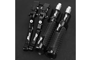 YYSMO Accessori Moto Leve Frizione Freno Regolabili Regolabili Manopole Manubrio Estremità Per Hon&da SH125 SH125i SH 125 125i 2008-2024 2023 2022 2021 2018 2014(Nero)