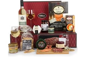 Hay Hampers White Wine, Cheese & Meats Hamper - Wine Hampers, Gifts for Women & Men, Hamper Gift for Couples & Parents