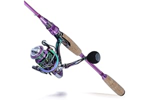 Sougayilang Fishing Rod Reel Combo, Carbon Fiber Protable 4-sections Spinning Fishing Pole and Colorful Spinning Reel for Travel, with Fishing Line Lures Accessories and Carrier Bag