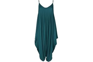 WearAll - Lagenlook Strappy Ausgebeult Harem Jumpsuit Kleid Top Playsuit Cami - 8 Farben - Größe 28-48