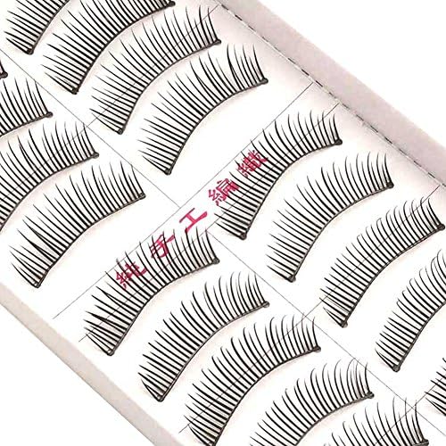 Golopoo 5 Packs Handmade Thick Nature Long False Fake Eyelashes Black Soft Eye Lashes Extension Makeup Tools (119)