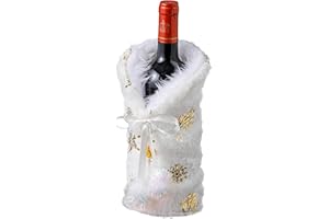 Ailovone Weihnachten Flaschen Deko Weihnachten Weintasche Geschenk Weinflaschen-Pullover weihnachtliche Weinflaschen-Abdeckung Für Weihnachten Partys Tisch Deko Geschenktüten (M1)