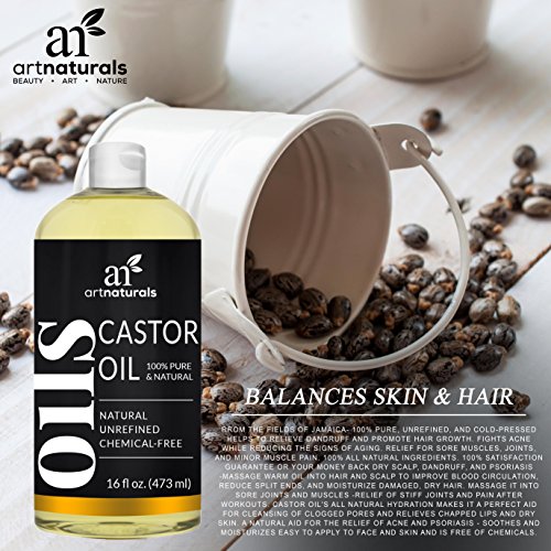 Art Naturals Rizinusöl 473 ml, 100% Pur & Natürliches Castoröl | Hilft gegen Akne & einer Vielfalt von Hautproblemen | Anti-Aging & Falten Reduzierend | Fördert Haarwachstum & Verleiht Volles & Kräftiges Haar - 5