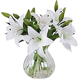 MEIWO Künstliche Blumen, 5 Stück Real Touch Latex Künstliche Lilien Blumen in Vasen Hochzeit Sträuße/Home Dekor/Party/Graves 