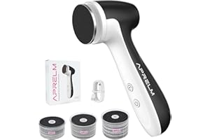 AprElm-E7 Professioneller Hornhautentferner Elektrisch & Fußpflege-Set – Wiederaufladbar, 1000 U/min mit 3 Geschwindigkeiten, 120 Schleifpapier in 3 Größen, für hornhaut entfernen– schwarz