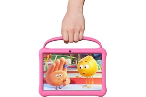 BAKEN Kids Tablet for 10 inch Android13 RAM 2GB+64GB, WiFi, GMS, IPS, Google Plays, Games, Android with Parental Control, Learning Educational Toddler with Silicone Case（Pink）