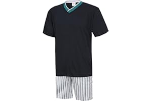 Moonline nightwear Herren Schlafanzug kurz 100% Baumwolle Herrenschlafanzug Shorty Herren Kurzer Schlafanzug Herren Shorty Pyjama kurz Nachtwäsche Herren in den Größen M L XL XXL 3XL